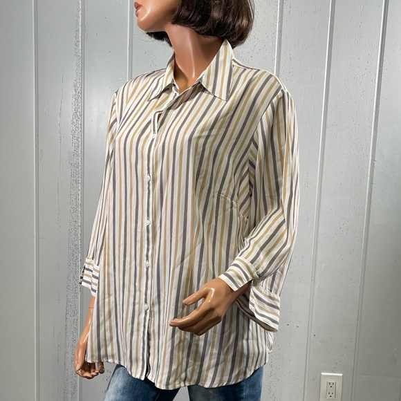 *Covington Women's Plus Size Striped Button Down Blouse Sz 20W - Picture 7 of 8